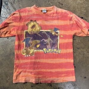 Pokemon Orange and Red Tie-Dye Short Sleeve Tee
